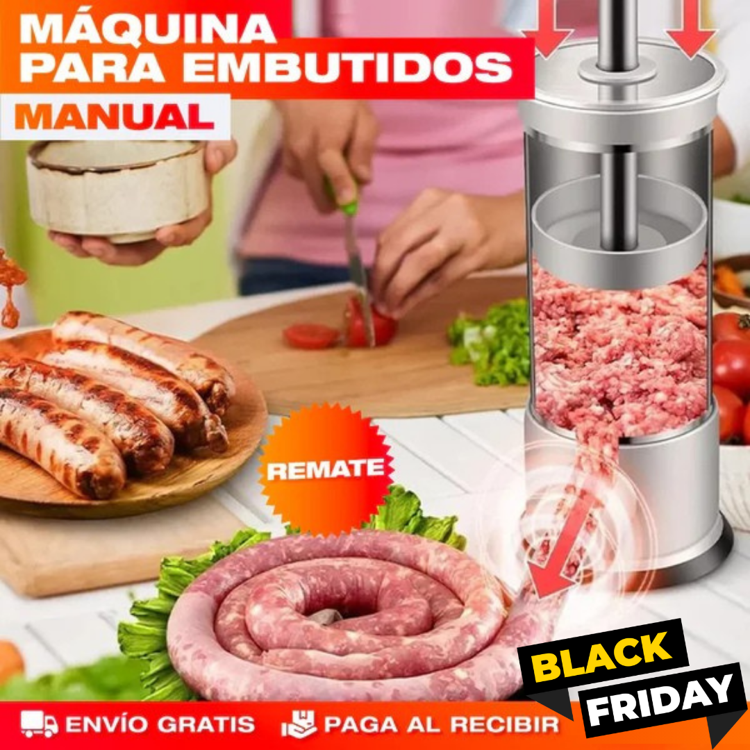 🥩 Embutimax° – Embutidora de Carne 4 Boquillas