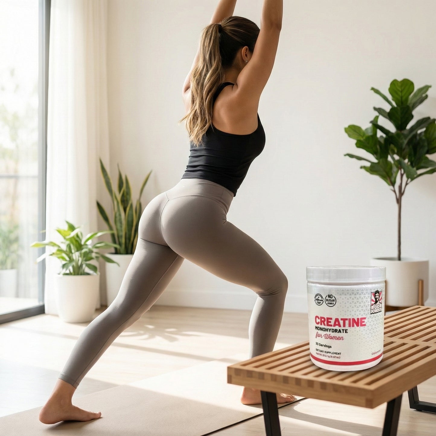 Creatina Monohidratada Old School: Aumenta glúteos y piernas en semanas