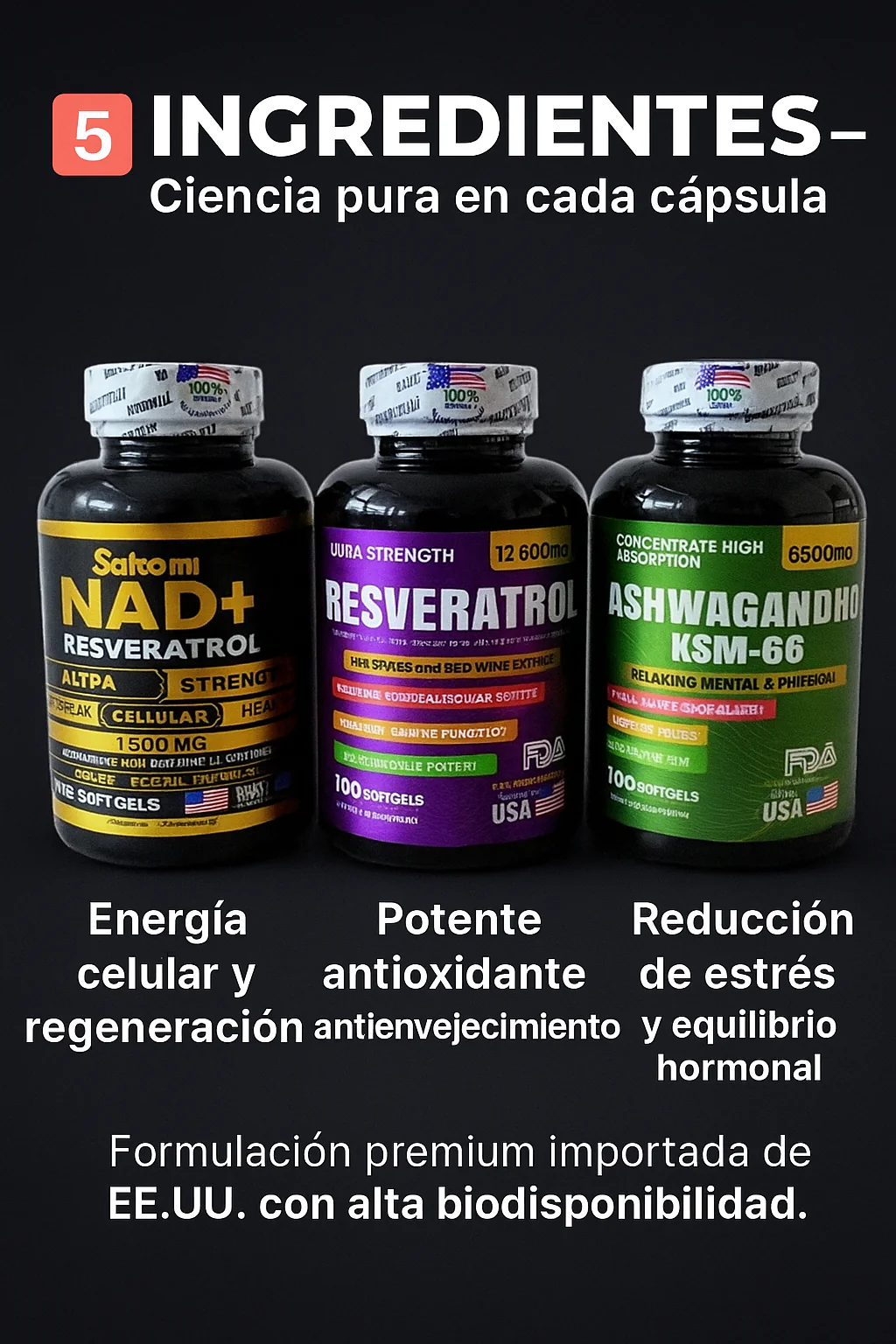 COMBO Nad + Ashwagandha + Resveratrol