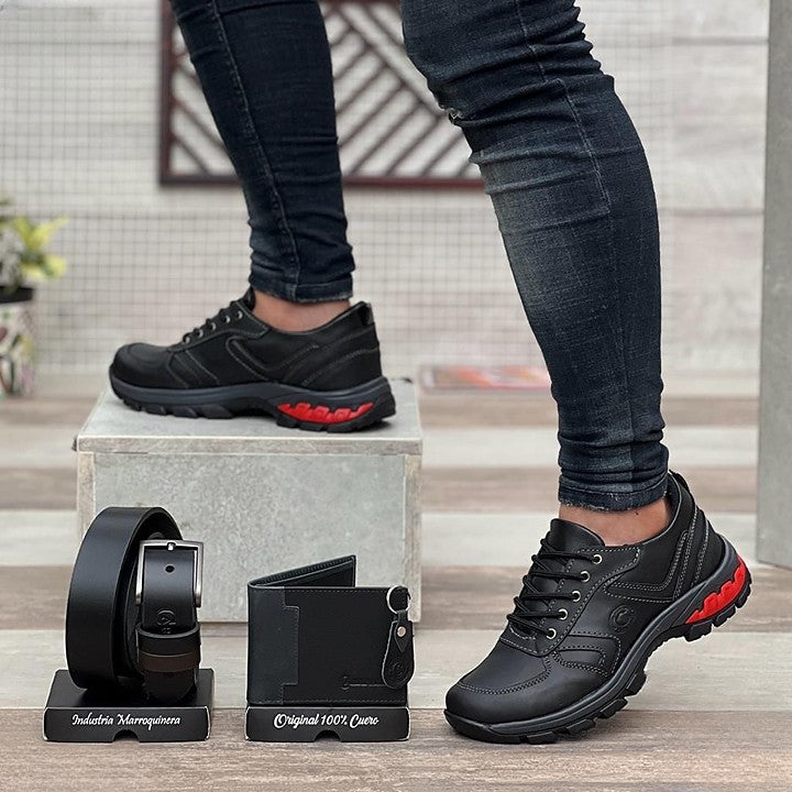 Cuerozen™ Combo Rustico Caballero (Zapatos + Cinturón + Billetera) - [PROMOCIÓN DISPONIBLE SOLO HOY]