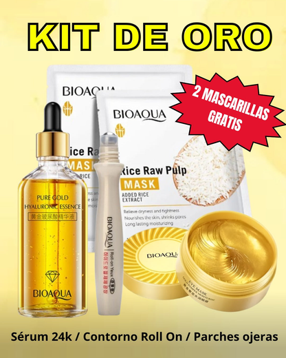 COMBO ANTI EDAD: PARCHES, SÉRUM DE ORO 24K Y CONTORNO