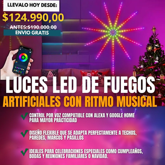 ✨ Fireworks LED 360° – Iluminación que Sorprende