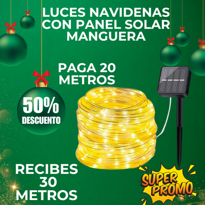 TwinkleMax™LUCES NAVIDEÑAS CON PANEL SOLAR MANGUERA (PAGUE 20 MTS LLEVE 30 MTS) - [PROMOCIÓN DISPONIBLE SOLO HOY]