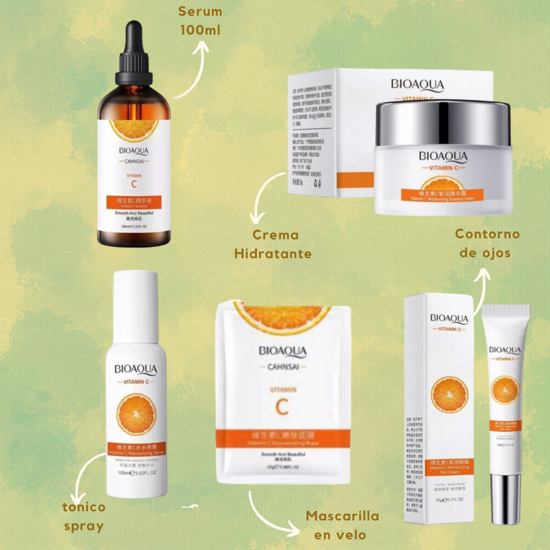 Kit Bioaqua Vitamina C – Tu Rutina Facial para una Piel Radiante