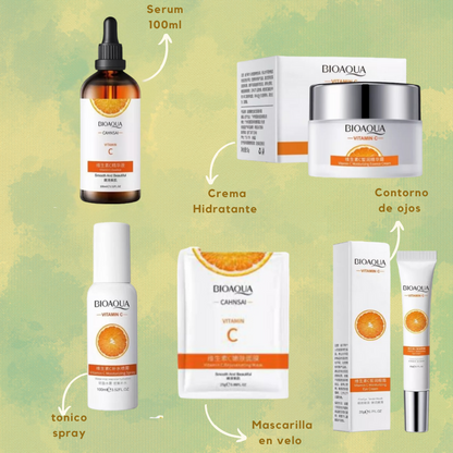 Kit Bioaqua Vitamina C – Tu Rutina Facial para una Piel Radiante