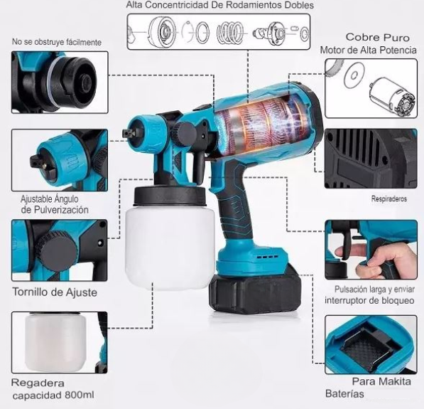 SprayPro Max™ - Pistola pintura inalambrica tasbel 2 baterías