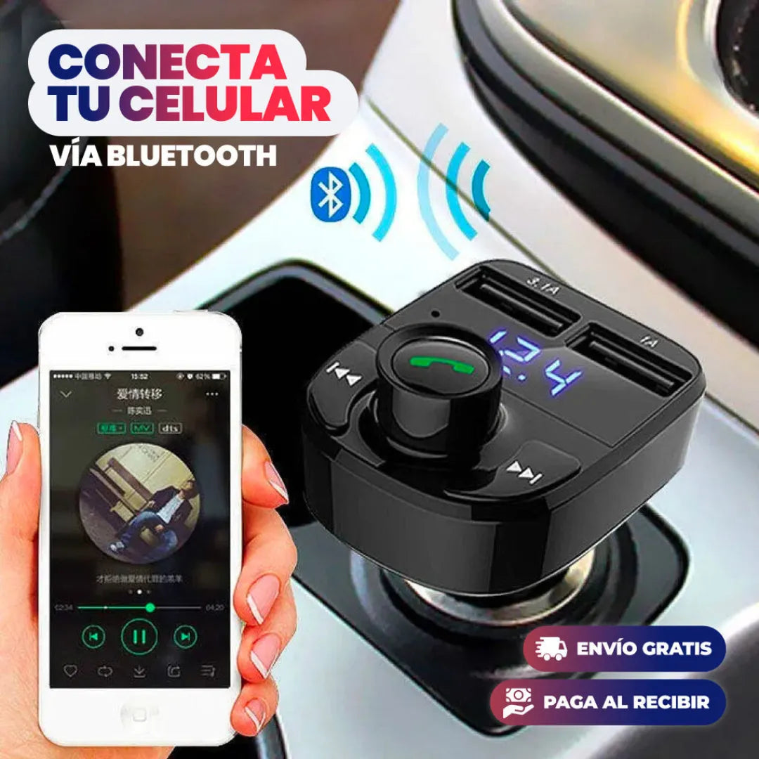 BlueCharge™ TRANSMISOR BLUETOOTH CON CARGA RÁPIDA PARA COCHE - [PROMOCIÓN DISPONIBLE SOLO HOY]