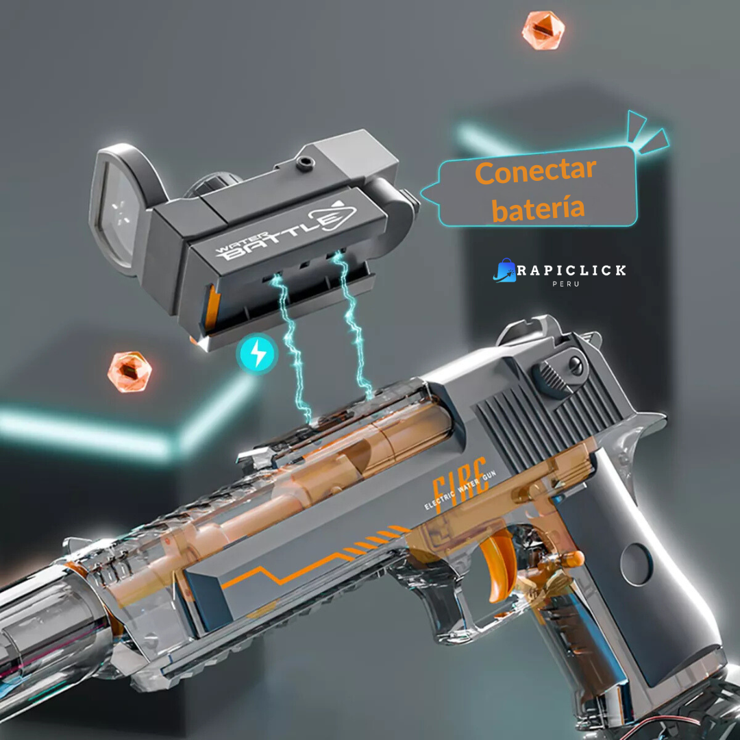 DesertEagle™ Pistola De Agua Eléctrica Con Luces Transparente - [PROMOCIÓN DISPONIBLE SOLO HOY]