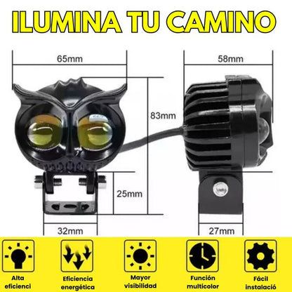 DualPower Led™ Par Exploradoras Turbo Led Búho Doble Color ALTA POTENCIA Moto / Carro 🚨 - [PROMOCIÓN DISPONIBLE SOLO HOY]