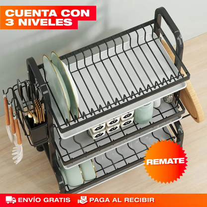 Organizador de Platos y Utensilios 3 Niveles – Eficiencia y Elegancia