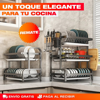 Organizador de Platos y Utensilios 3 Niveles – Eficiencia y Elegancia