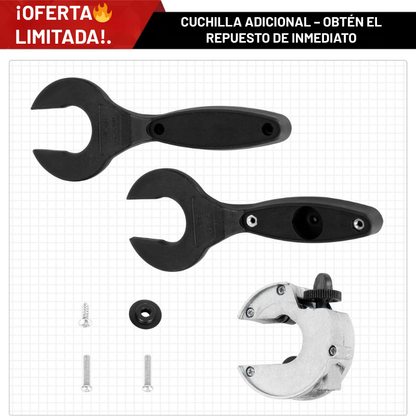 PipeMaster™ – Cortador de Tubos Compacto con Mango de Trinquete