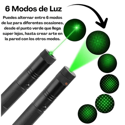 LumiX™- Laser Verde UltraLight Recargável – Potente, 6 Modos, Alcance 10km+