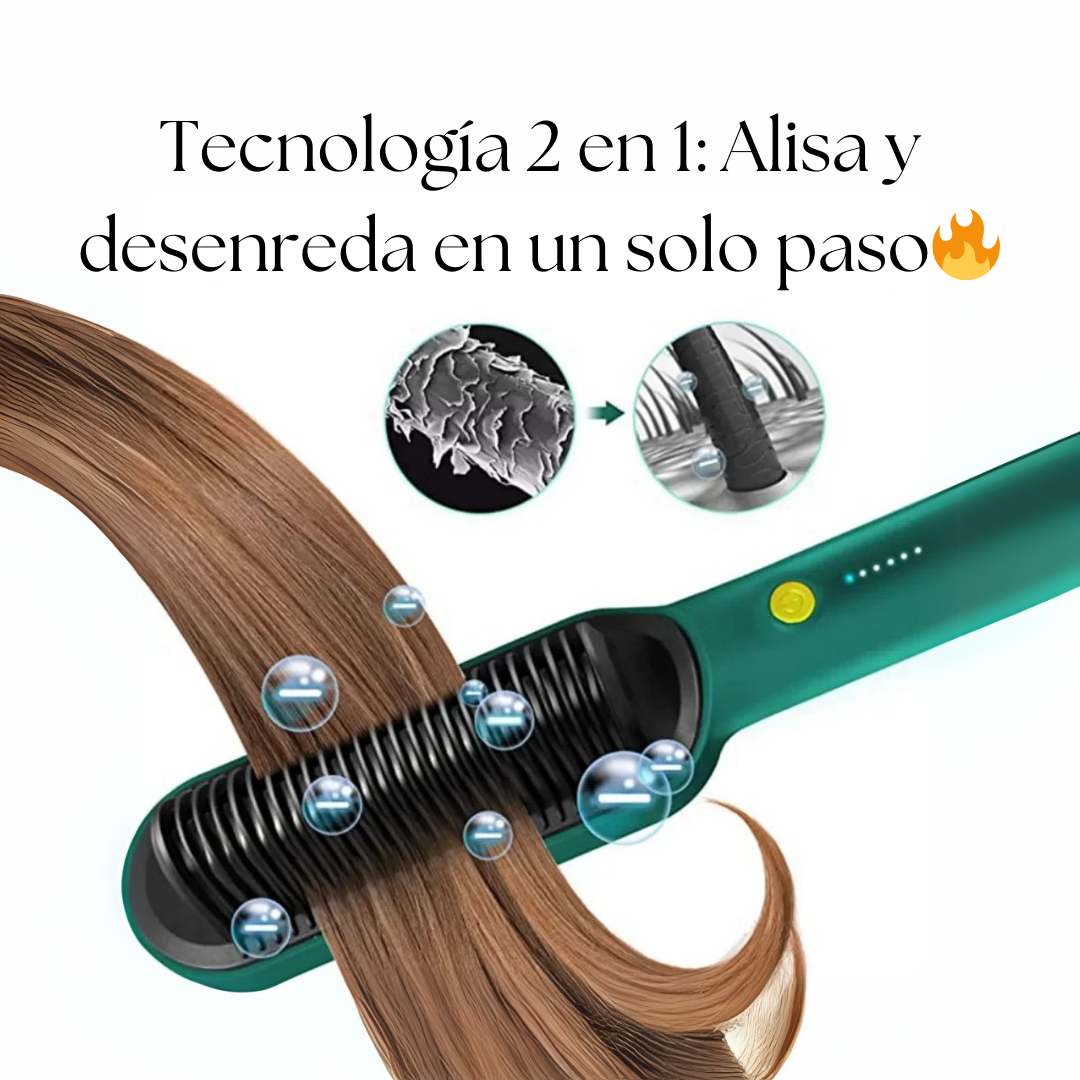 LisoPerfecto™ Cepillo Alisador 2 en 1 Antiquemaduras 5 Niveles 45w | Para un Alisado Perfecto en 5 Minutos - [PROMOCIÓN DISPONIBLE SOLO HOY]