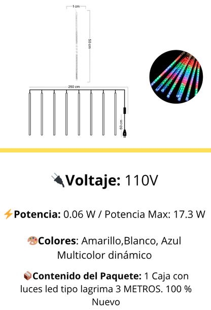 Luces Led Meteoritos 3 METROS- (Viernes Negro anticipado)