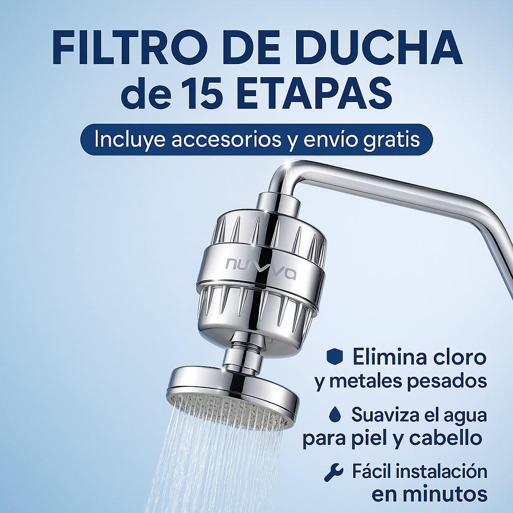 BioShower™ + Elimina cloro y metales pesados