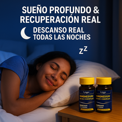 MAGNESIUM 12 EN 1 COMPLEX: La Única Fórmula con 12 Formas de Magnesio en Una Sola Cápsula.