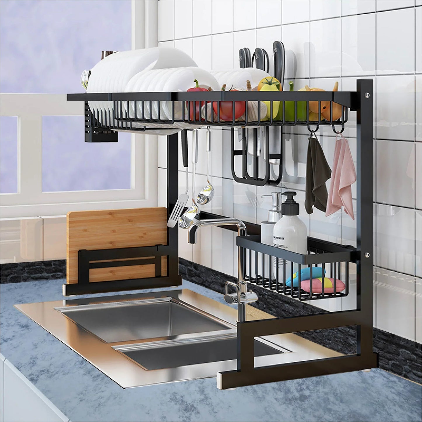 OrdenaPro™ Escurridor y Organizador de Platos 85 CM en Acero Inoxidable - [PROMOCIÓN DISPONIBLE SOLO HOY]