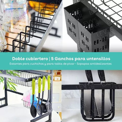 OrdenaPro™ Escurridor y Organizador de Platos 85 CM en Acero Inoxidable - [PROMOCIÓN DISPONIBLE SOLO HOY]