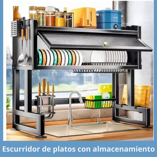 EscuOn™ Escurridor De Platos Con Almacenamiento - [PROMOCIÓN DISPONIBLE SOLO HOY]