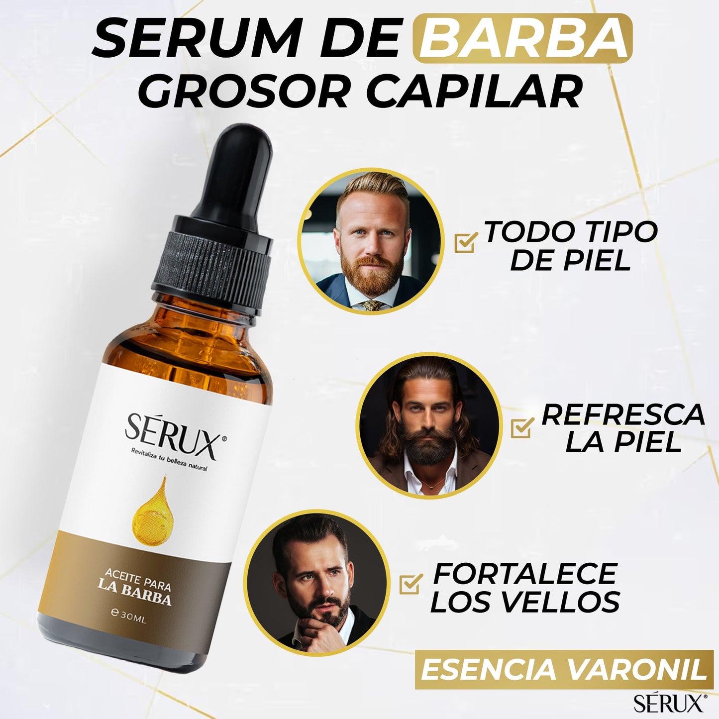Serux™ – Aceite Premium Para Barba - Barba sana, suave y con carácter