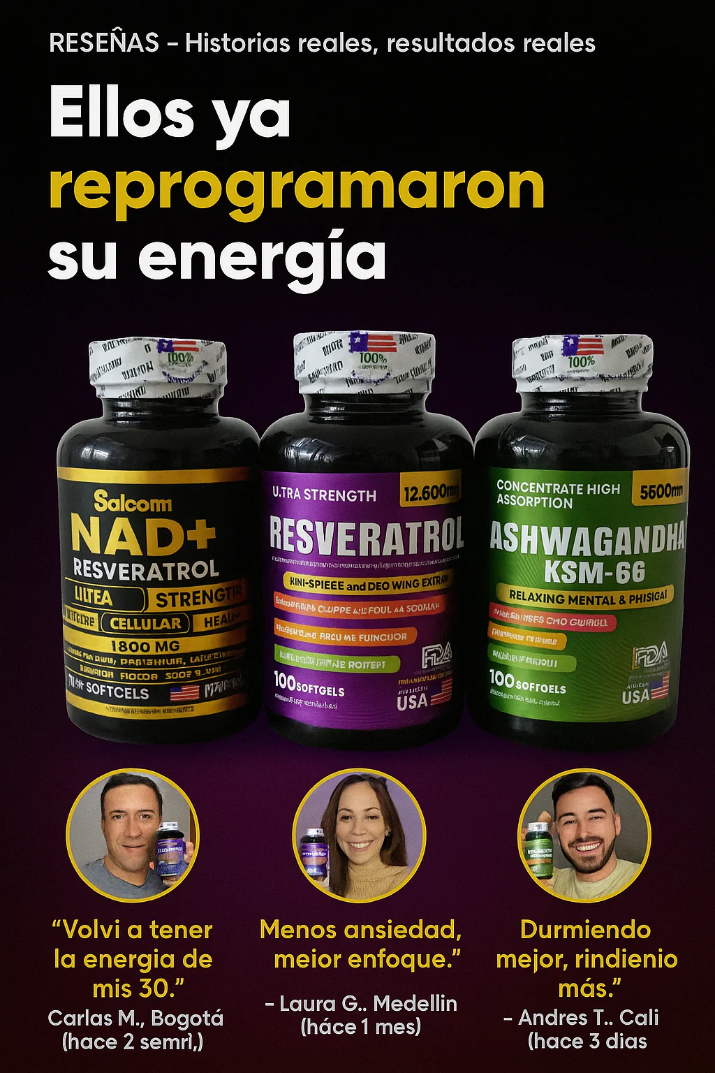 COMBO Nad + Ashwagandha + Resveratrol