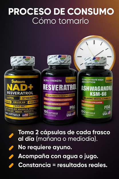 COMBO Nad + Ashwagandha + Resveratrol