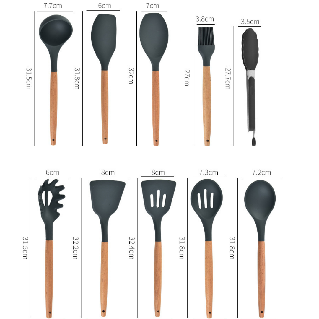 CocinaOn™ Set de 11 Utensilios de Cocina Alta Resistencia - [PROMOCIÓN DISPONIBLE SOLO HOY]