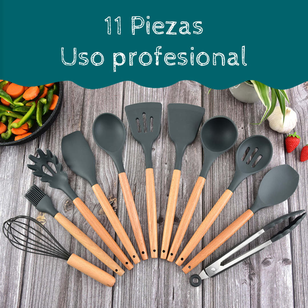 CocinaOn™ Set de 11 Utensilios de Cocina Alta Resistencia - [PROMOCIÓN DISPONIBLE SOLO HOY]