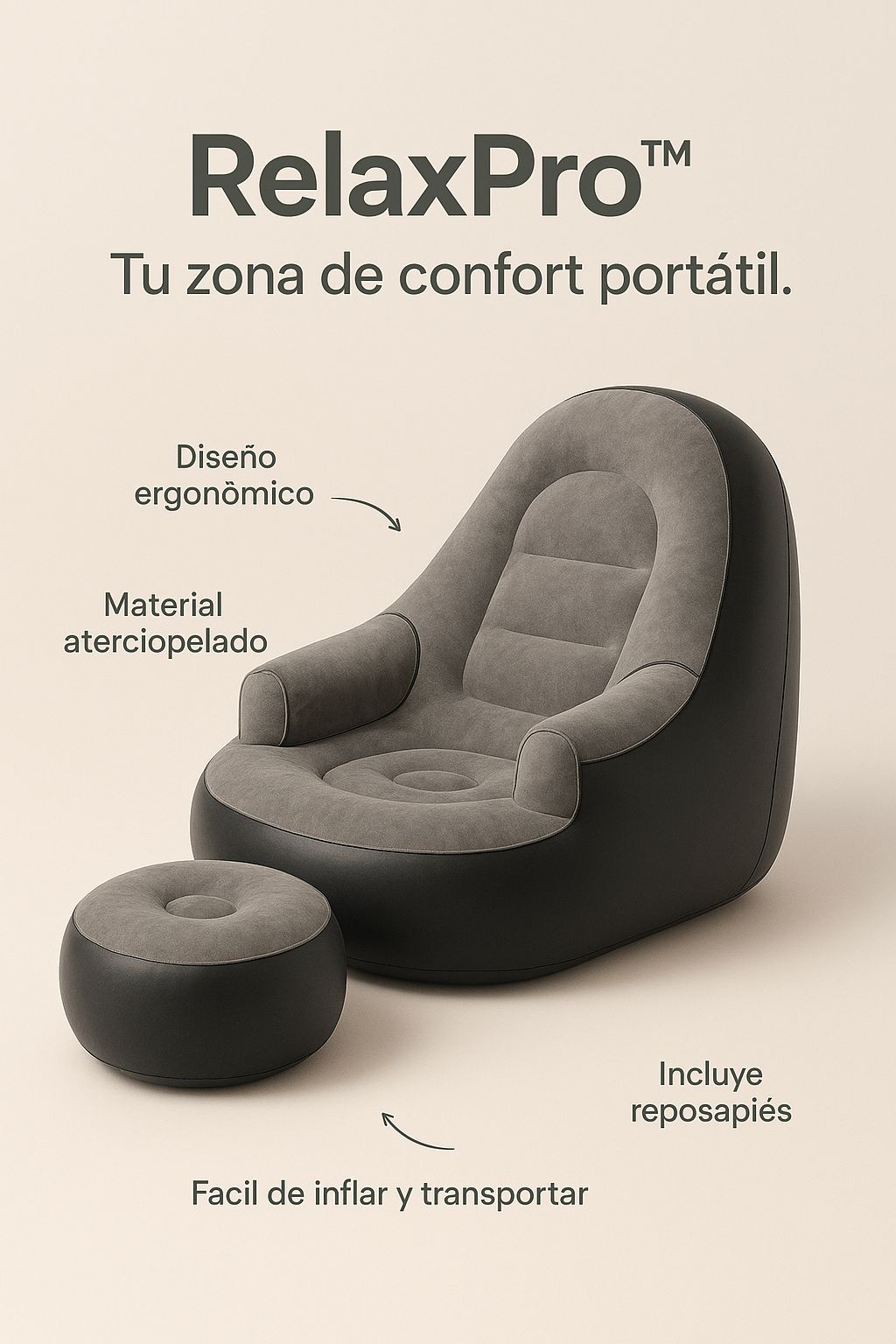 RelaxPro™ – Sofá Inflable Premium que Se Arma en Segundos