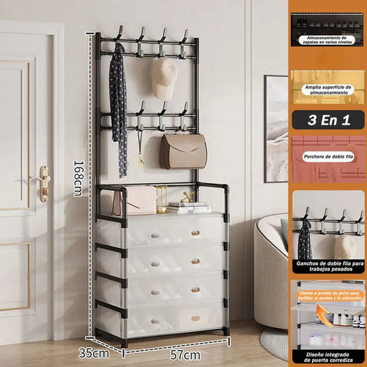 ClosetMax™ – Perchero Organizador Zapatero Con Tapa Que Ahorra Espacio