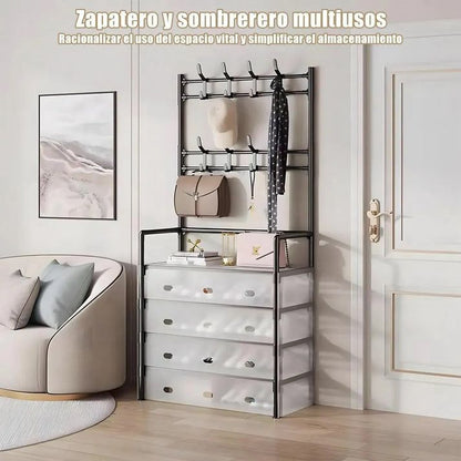 ClosetMax™ – Perchero Organizador Zapatero Con Tapa Que Ahorra Espacio