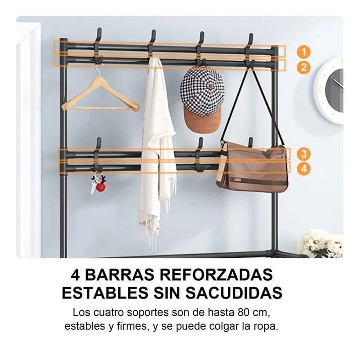 ClosetMax™ – Perchero Organizador Zapatero Con Tapa Que Ahorra Espacio