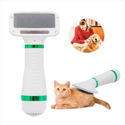 FluffyPro™ - Cepillo Secador 2 en 1 Premium – Pelaje Suave, Secado Rápido