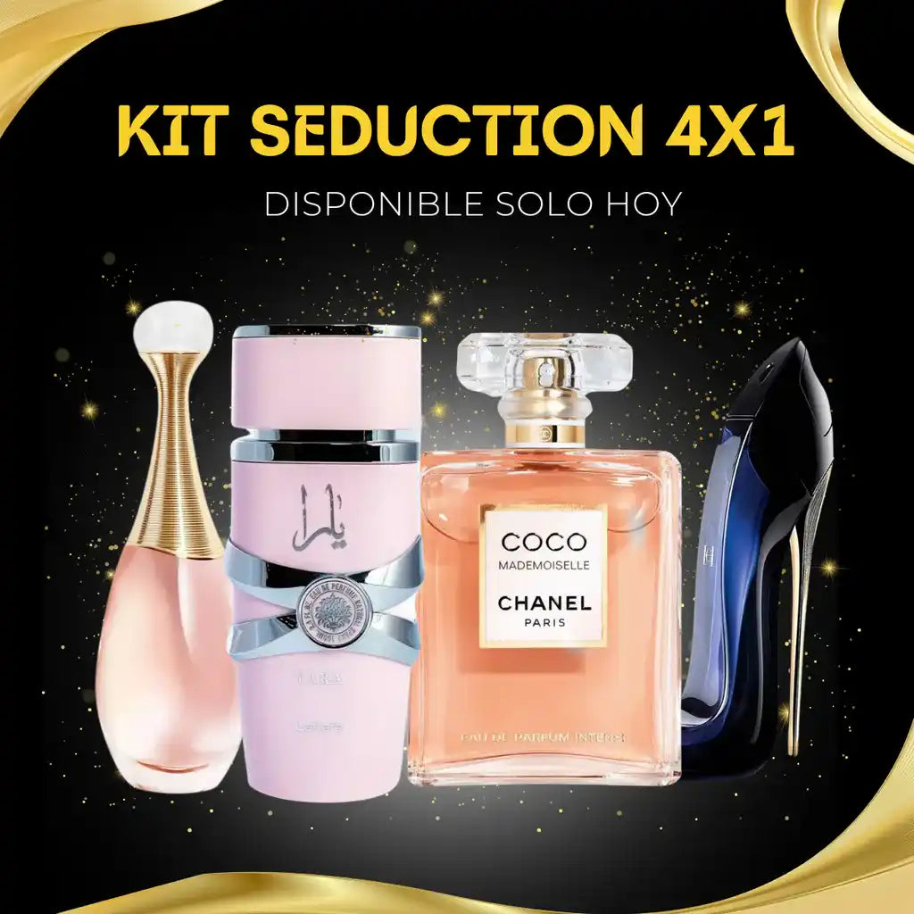 KIT SEDUCTION™ 4X1 - 4 Perfumes de Lujo + Perfumero de regalo - [PROMOCIÓN DISPONIBLE SOLO HOY]