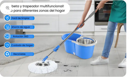 PowerMaid™ - Trapero Giratorio Magico Con Balde 360° -  [PROMOCIÓN DISPONIBLE SOLO HOY]