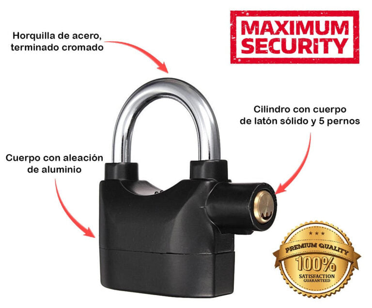 LockSafe™ Candado Antirrobo con Alarma - [PROMOCIÓN DISPONIBLE SOLO HOY]