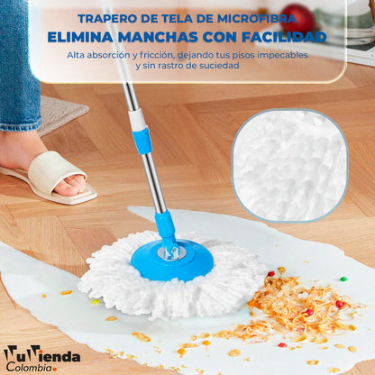 TrapPro 360° (2 Mopas + Balde Escurridor)