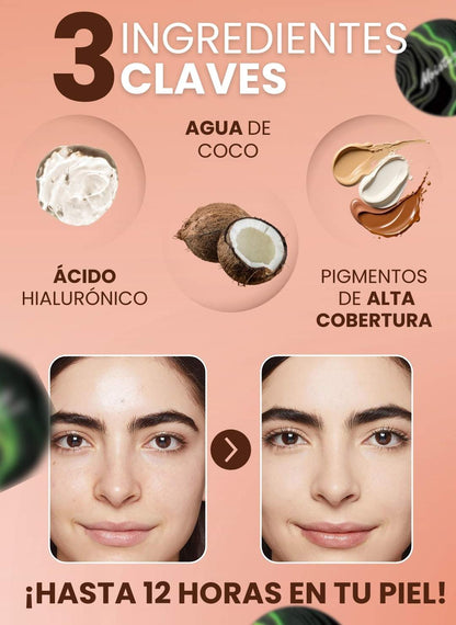 GlowCushion™ – Base Coreana Hidratante con Acabado Porcelana